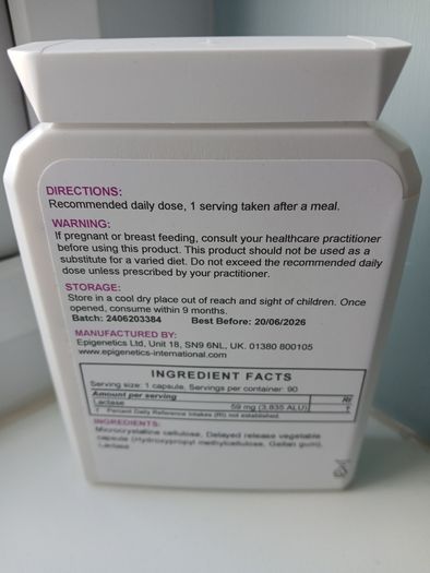 Lactase DR food supplement, 90 pack, new and unopened