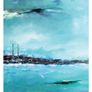 Blue Poolbeg, Dublin, A6 framed print by artist Helen Mathews Image 2