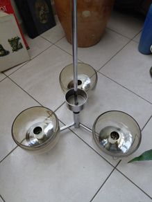 Antique G Sciolari lustre 3 arm ceiling and wall lights 1960s