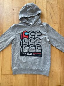 Among Us grey Hoodie 11-12 years NameIT