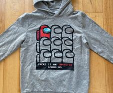 Among Us grey Hoodie 11-12 years NameIT