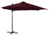 Cantilever Umbrella with Pole and LED Lights Bordeaux Red 300cm
