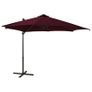 Cantilever Umbrella with Pole and LED Lights Bordeaux Red 300cm Image 5