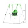 Kids Swing, Steel Nursery Swing, with Seatbelt, High Support Back, Front Guard, for Ages 6-36 Months - Green Image 3