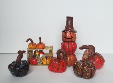 Handcrafted air dry clay pumpkin!