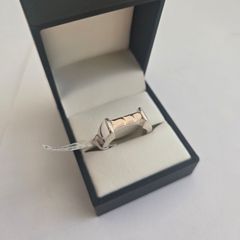 Brand New Hallmarked Silver & 9ct Gold Ring