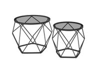 main image for ad Living Room Table Set of 2 modern slate grey-ink black