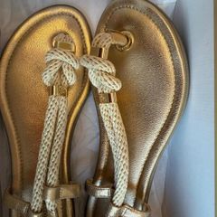 Michael Kors Holly Gold Leather Sandals