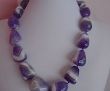 Chunky Amethyst necklace. Statement necklace, Gemstone necklace, Feb birthstone, Jewellery