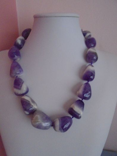 Chunky Amethyst necklace. Statement necklace, Gemstone necklace, Feb birthstone, Jewellery