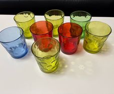 Set of colourful glass