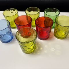 Set of colourful glass