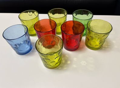Set of colourful glass