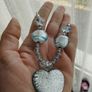 Vintage Murano Glass Necklace with Heart. Image 2