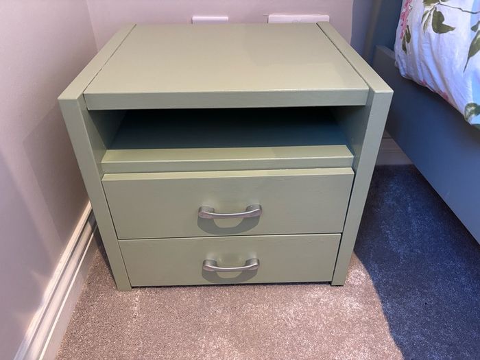 New 4ft Green Wood Bed -  option for new mattress & locker