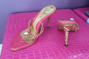 Rhinestones pink shoes size uk 2 worn