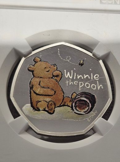 Royal Mint 2020 Silver Proof 50p Winnie the Pooh Colorised NGC PF69 UC