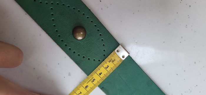 FRANGI Green Leather Studded Belt