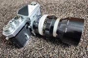 nikon f 105mm f2.5 + hood + filter + leather case