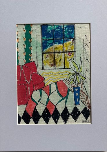 Original art Original Artwork on paper A4 Mounted contemporary Irish Art abstract painting