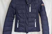 Superdry Women's Navy Padded Hooded Jacket Size L