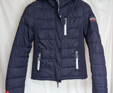 Superdry Women's Navy Padded Hooded Jacket Size L