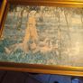 Framed Print Oil On Board "goose Girl". Image 6