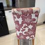 Set of 4 Solid Wood & Fabric Dining Chairs Image 3