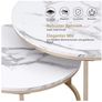 2 in 1 Marble Texture Coffee Table For Living Room Sofa Side Round Image 3