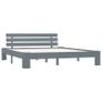Bed Frame Grey Solid Pine Wood 180x200 cm 6FT Super King Image 4