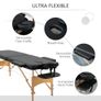 Foldable Massage Table Beauty Bed Salon Therapy Spa Couch 2 Zone White Image 5