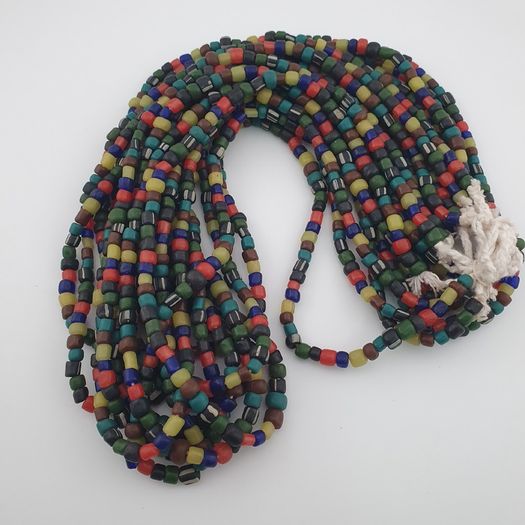 Antique African Style MultiColor 4-5.5mm Glass Beads Necklace Strand
