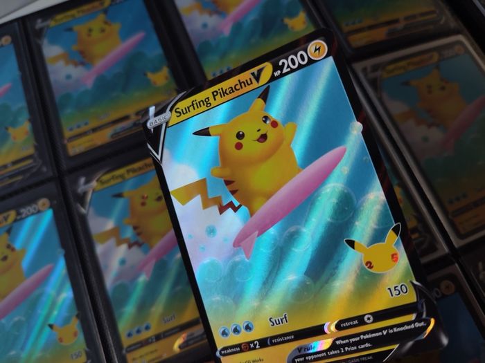 Surfing Pikachu V ! Ultra Rare ! from Celebrations ! 25th Anniversary ! 2021 ! Pokemon ! Flying Pikachu V ! Ultra Rare ! from Celebrations ! 25th Anniversary