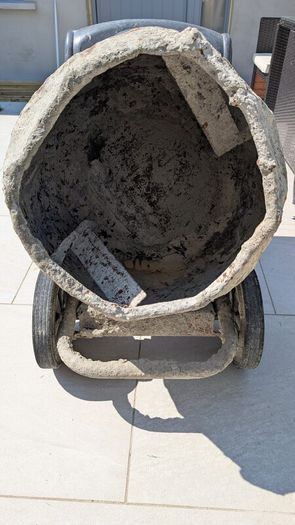 Petrol cement mixer with stand