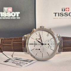 Tissot  T-Classic Carson White Dial Brown Leather Strap Men's Watch T122.417.16.011.00