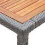 Garden Table Grey 200x200x74 cm Poly Rattan and Acacia Wood Image 2