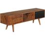 Solid Wood TV Cabinet 140 cm  Media Console with Open Shelf for Living Room Image 5
