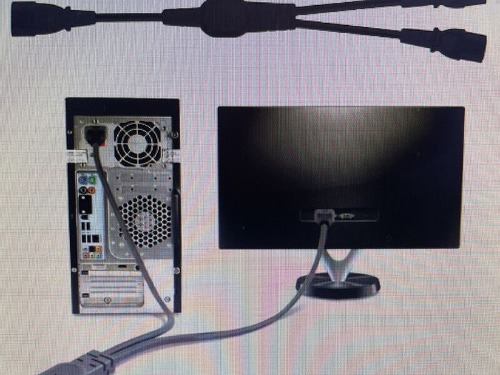 Y Type Dual Computer & Screen Power Splitter.