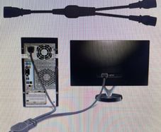 Y Type Dual Computer & Screen Power Splitter.