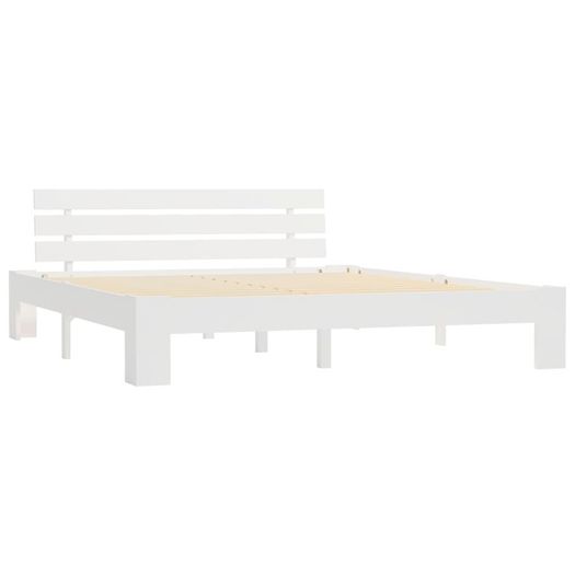 Bed Frame White Solid Pine Wood 160X200 cm