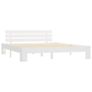 Bed Frame White Solid Pine Wood 160X200 cm Image 4
