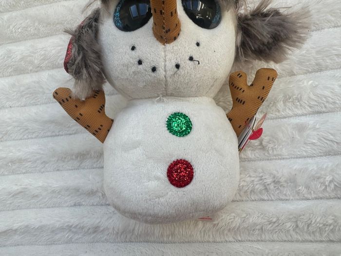 Ty Beanie Boo Buttons the Snowman approx. 6" Plush Dirty Please see photos