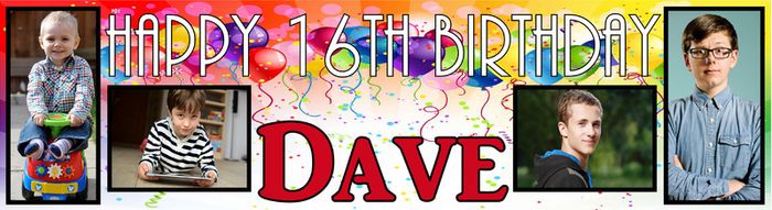 21st Birthday Party Banner Poster with photos