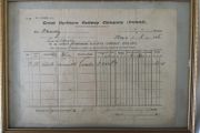 Framed Great Northern Railway Ireland Receipt 1916