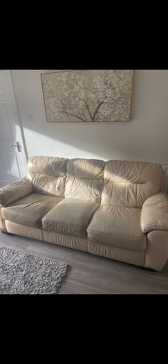 free cream leather sofa