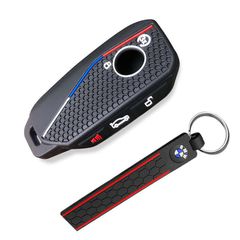 For BMW X5 G05 Series 5 530Li X1 U11 U06 G81 M3 LCI Ix X7 I7 XM Series 7 740Li IX40 Silicone Car Key Case Caps Key Cover Holder
