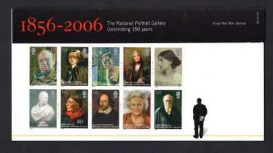 2006 Great Britain The 150th Anniversary of The National Portrait Gallery Commemorative Stamps Presentation Pack