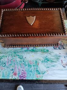 Vintage  box and inkwell stand