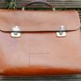 Vintage 70s Vintage Leather BAG 16,2" x 14" Image 2