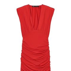 Zara short dress with shoulder pads Red